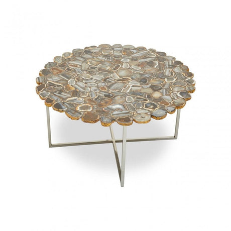Elsie Agate Coffee Table With Cross Base