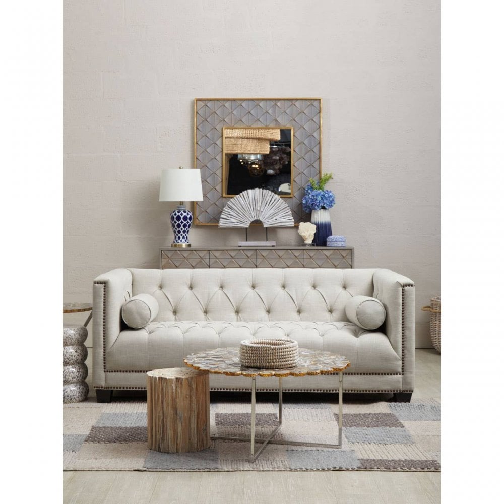 Elsie Agate Coffee Table With Cross Base