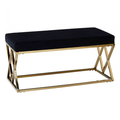Inspire Black Gold Finish Cross Frame Bench