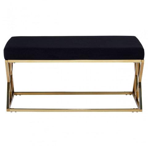 Inspire Black Gold Finish Cross Frame Bench