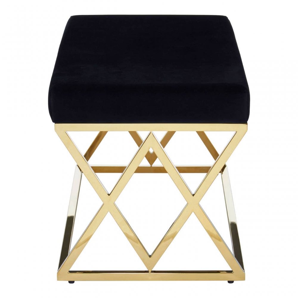 Inspire Black Gold Finish Cross Frame Bench