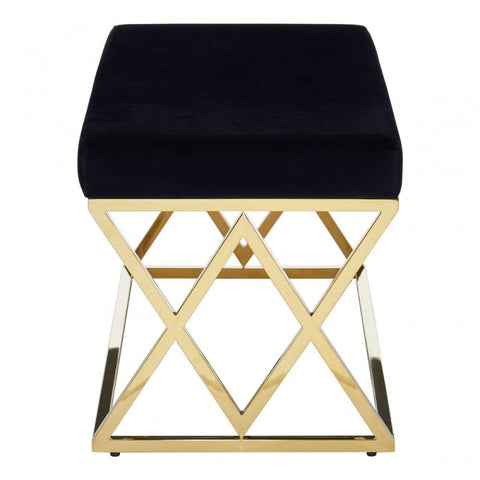 Inspire Black Gold Finish Cross Frame Bench