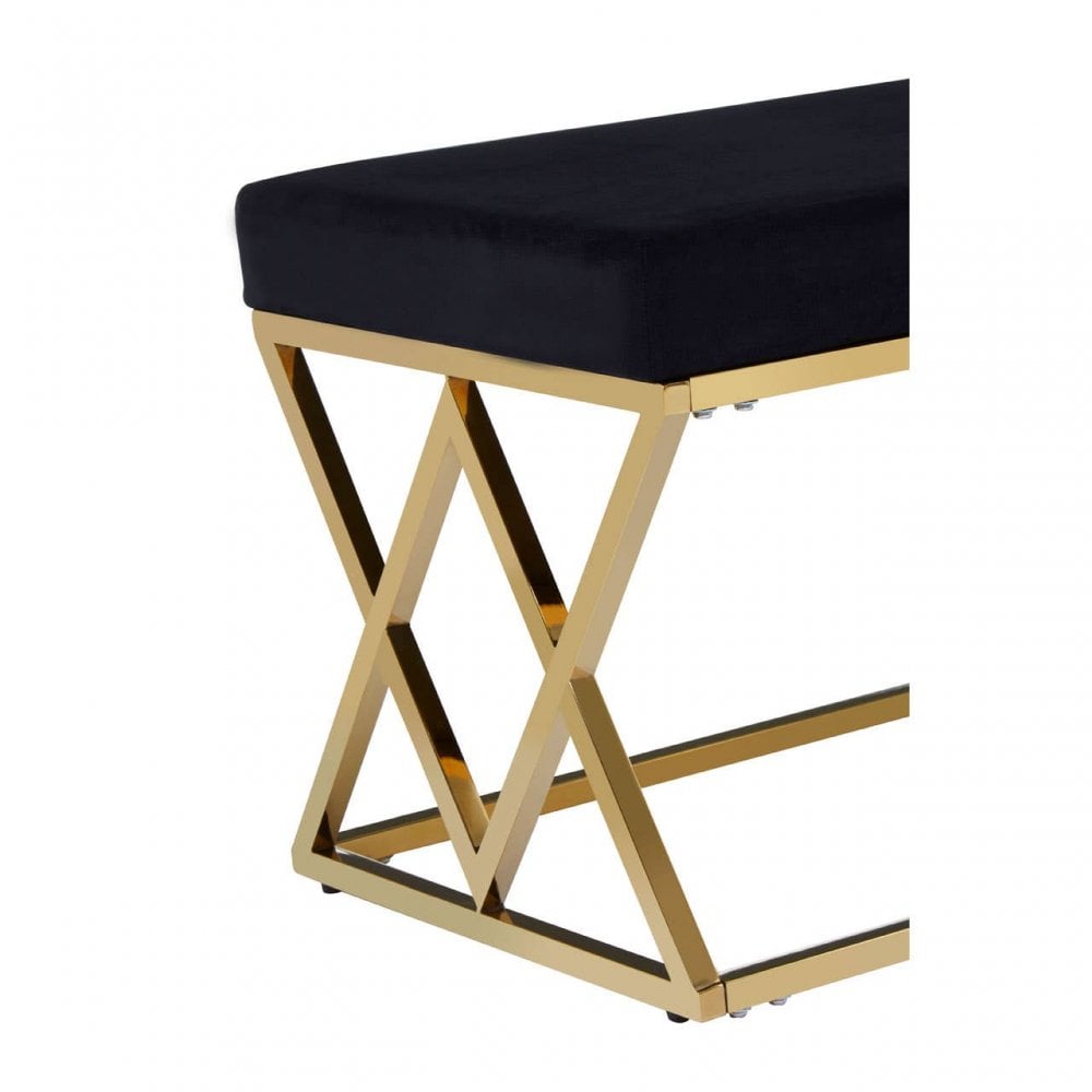 Inspire Black Gold Finish Cross Frame Bench
