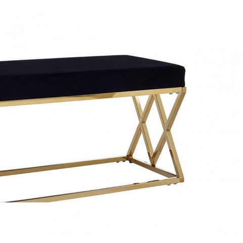 Inspire Black Gold Finish Cross Frame Bench
