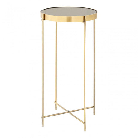 Inspire Black Mirror Tall Side Table