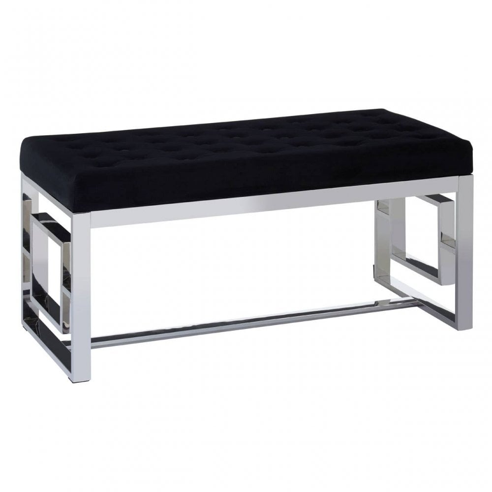 Inspire Black Tufted Bench
