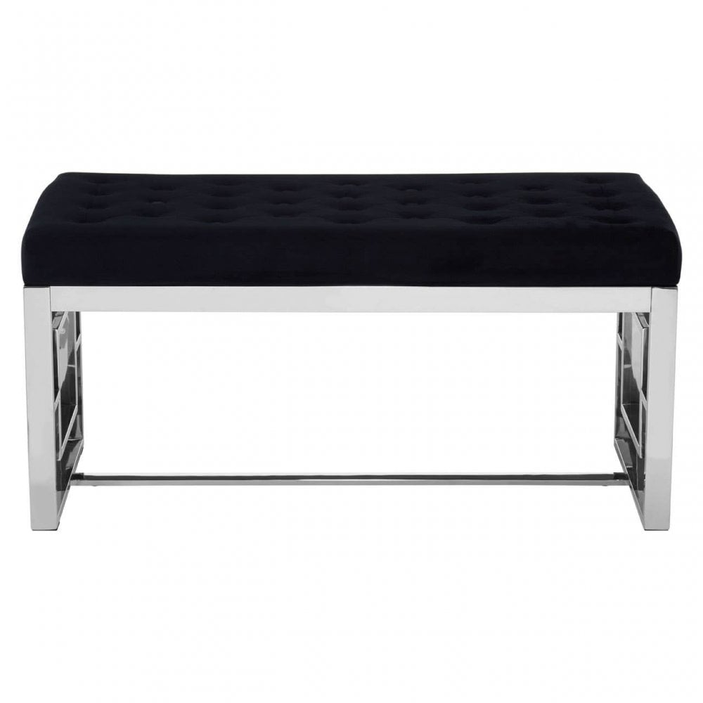 Inspire Black Tufted Bench