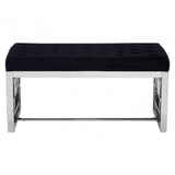 Inspire Black Tufted Bench