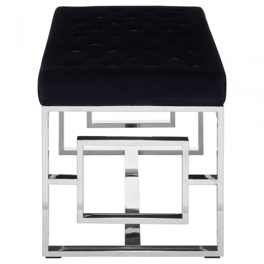 Inspire Black Tufted Bench