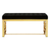 Inspire Black Velvet Bench