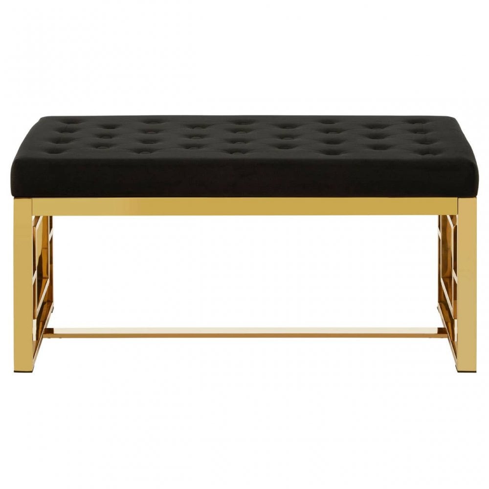 Inspire Black Velvet Bench