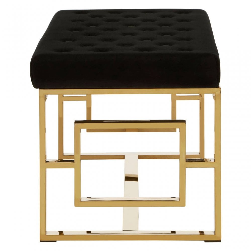 Inspire Black Velvet Bench