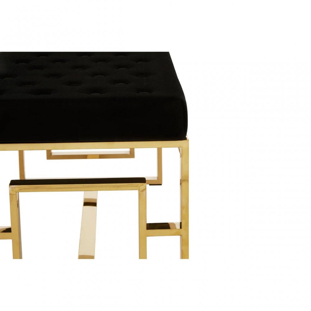 Inspire Black Velvet Bench