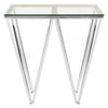 Inspire Chrome End Table With Triangular Base