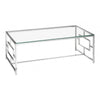 Inspire Clear Glass Silver Base Coffee Table