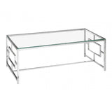 Inspire Clear Glass Silver Base Coffee Table