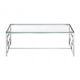 Inspire Clear Glass Silver Base Coffee Table