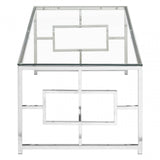 Inspire Clear Glass Silver Base Coffee Table