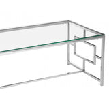 Inspire Clear Glass Silver Base Coffee Table