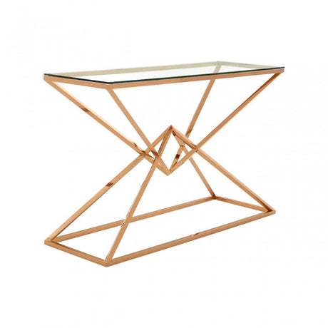 Inspire Corseted Rose Gold Console Table
