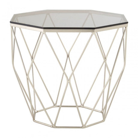 Inspire End Table With Brushed Nickel Base