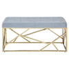 Inspire Gold And Powder Blue Velvet Bench