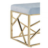 Inspire Gold And Powder Blue Velvet Bench