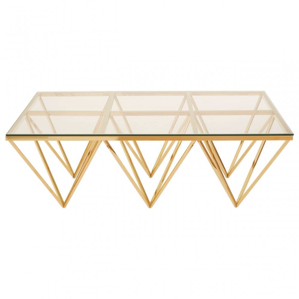 Inspire Gold Spike Triangles Coffee Table