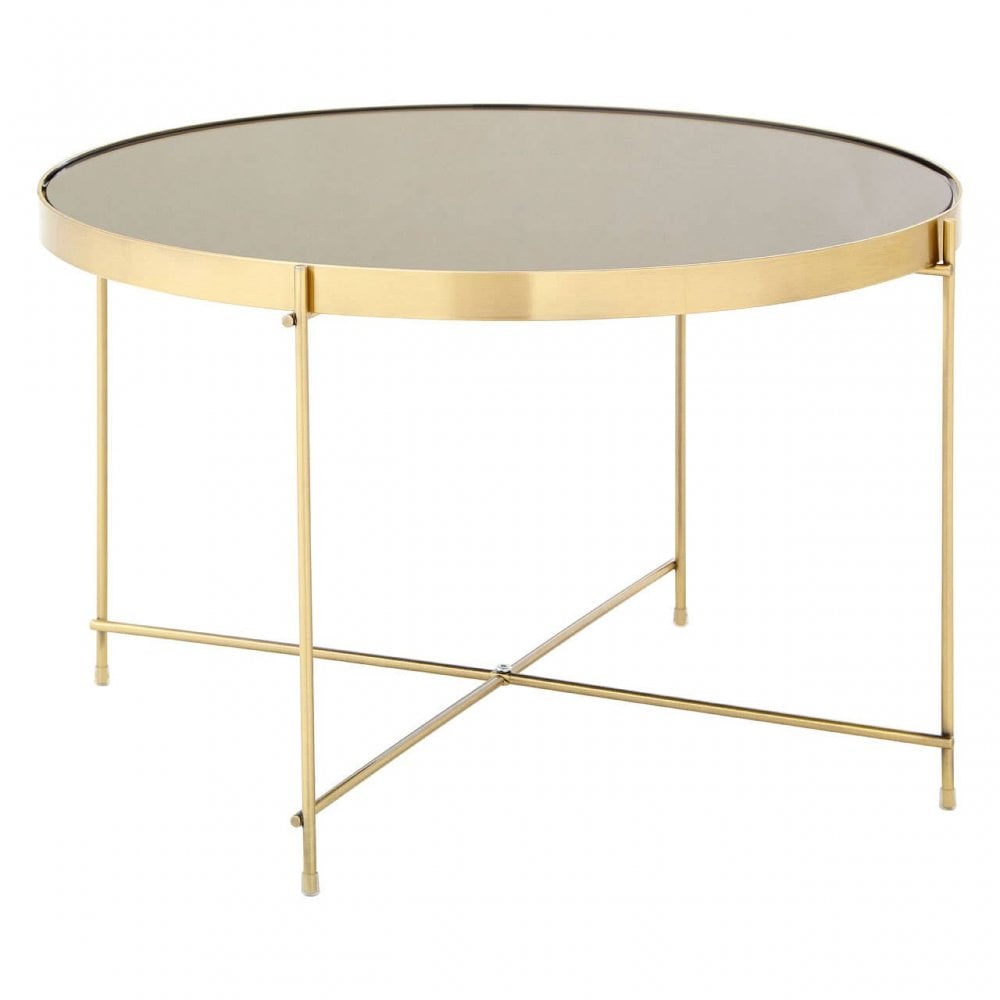 Inspire Large Black Mirror Side Table