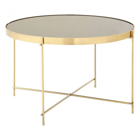 Inspire Large Black Mirror Side Table