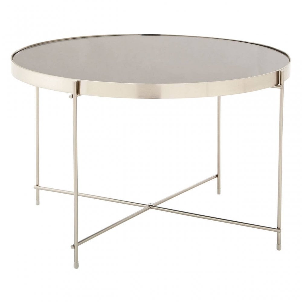 Inspire Large Grey Mirror Side Table