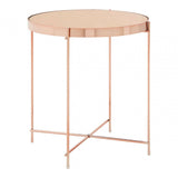 Inspire Pink Mirror Low Side Table