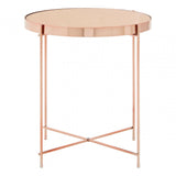 Inspire Pink Mirror Low Side Table