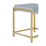 Inspire Powder Blue Velvet And Gold Stool