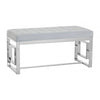 Inspire Powder Blue Velvet And Silver Bench