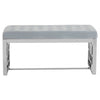 Inspire Powder Blue Velvet And Silver Bench
