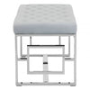 Inspire Powder Blue Velvet And Silver Bench