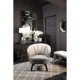 Inspire Powder Blue Velvet And Silver Bench