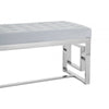 Inspire Powder Blue Velvet And Silver Bench