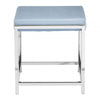 Inspire Powder Blue Velvet And Silver Stool