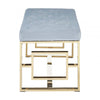 Inspire Powder Grey Tufted Bench