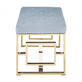Inspire Powder Grey Tufted Bench