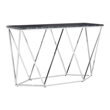 Inspire Rectangular Black Marble Console Table
