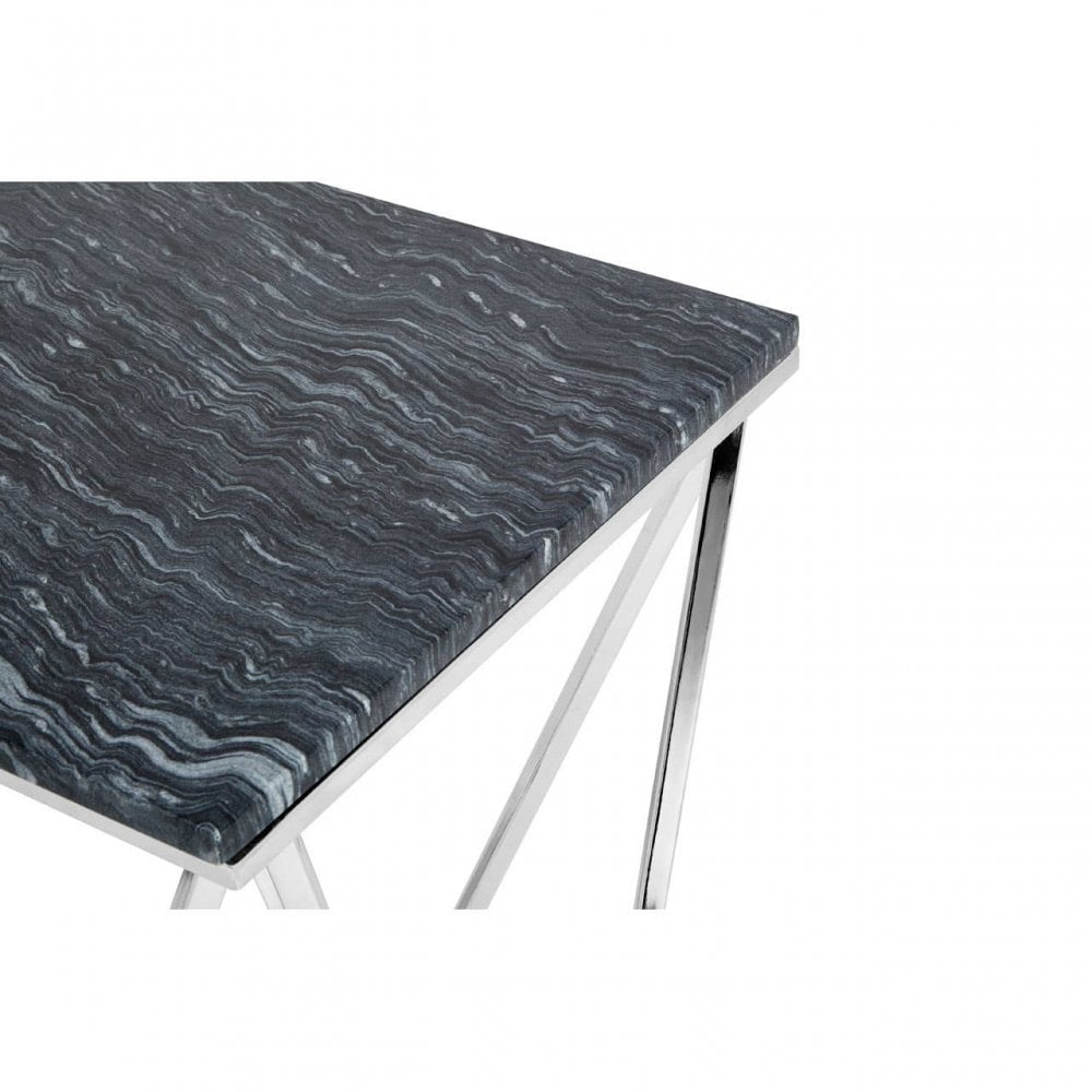 Inspire Rectangular Black Marble Console Table
