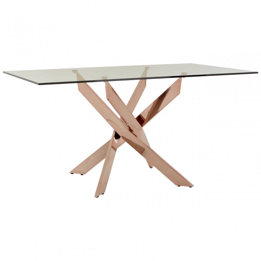 Inspire Rectangular Rose Gold Dining Table
