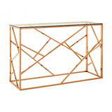 Inspire Rose Gold Geometric Console Table
