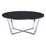 Inspire Round Black Faux Marble Coffee Table