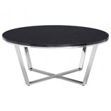 Inspire Round Black Faux Marble Coffee Table