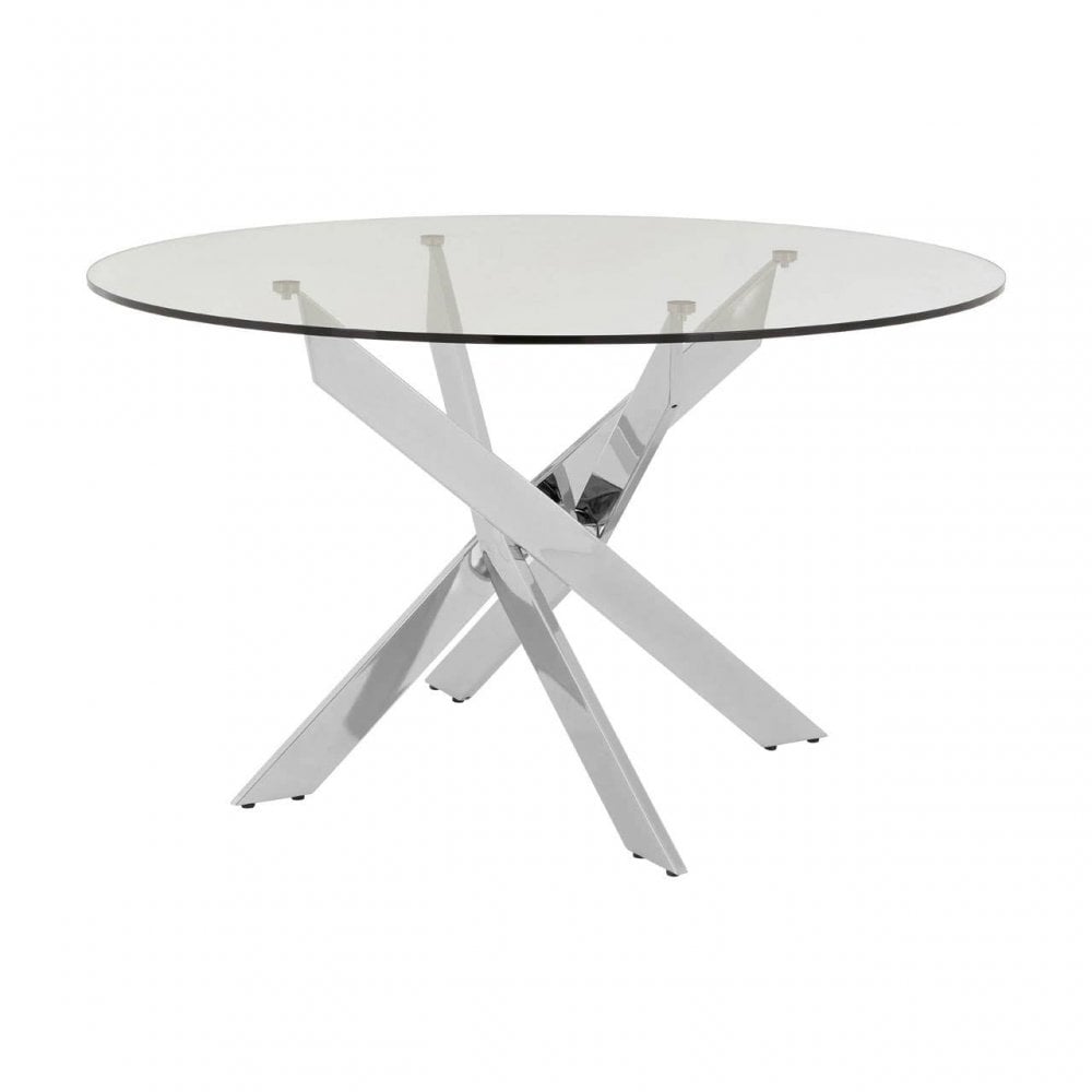 Inspire Round Chrome Intersected Dining Table