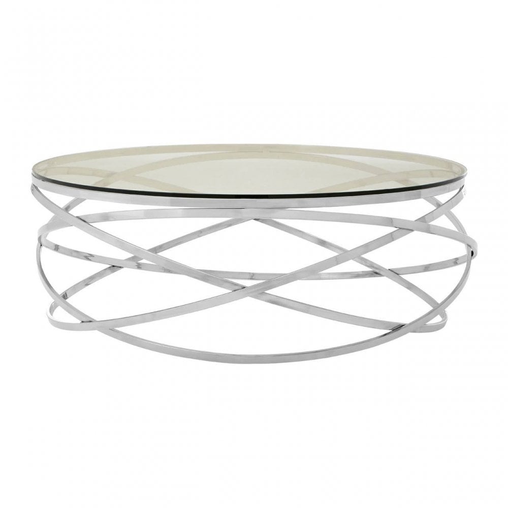 Inspire Round Silver Swirl Base Coffee Table